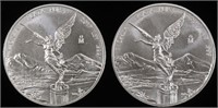 (2) 1 OZ .999 SILVER MEXICAN LIBERTAD ROUNDS