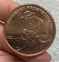 .999 Copper American Prospector 1 Troy Ounce Round