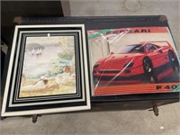 Framed Picture And Ferrari Picture