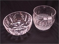 Two pieces of Waterford crystal: 8" serving bowl