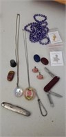 Necklaces,  Utility Knife, and More