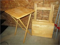 Lot (4) TV Trays - Wooden
