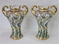 Pair NIPPON Old Noritake Design Vases
