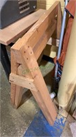 Pair of sawhorses, homemade Pinewood, screwed