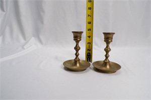 5" Pair of Brass Candle Holders