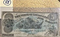 Authentic 1863 Confederate $5 note Louisiana