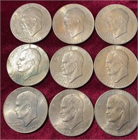 (9) Bicentennial Eisenhower Dollar Coins