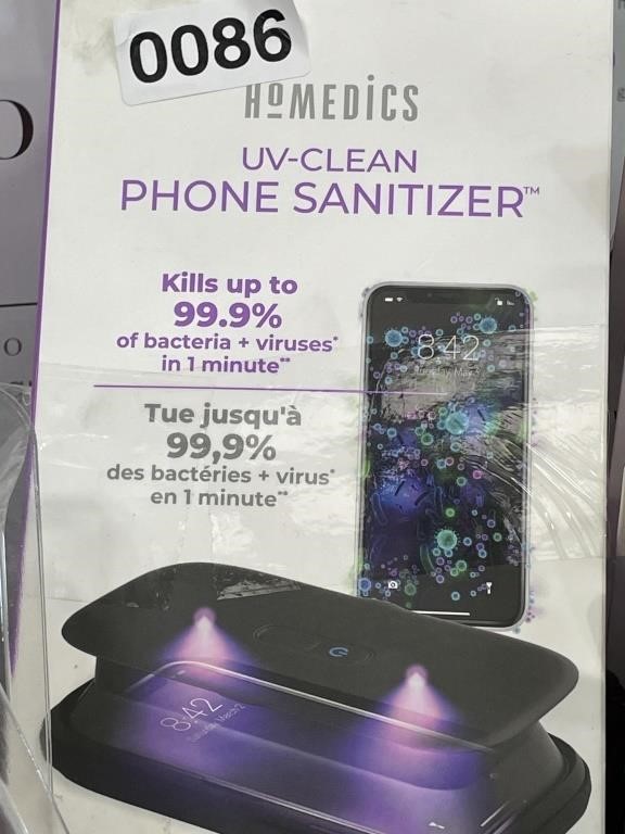 HOMEDICS UV CLEAN PHONE SANITIZER  2PK RETAIL $120