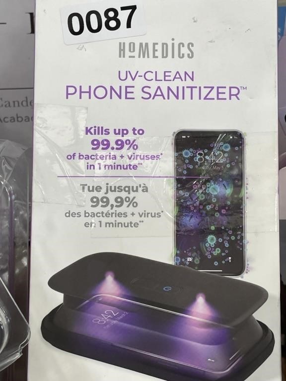 HOMEDICS UV CLEAN PHONE SANITIZER 2PK RETAIL $120