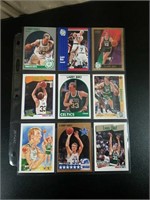 (9) Mint Vintage Larry Bird Basketball Cards