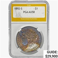 1892-S Morgan Silver Dollar PGA AU58