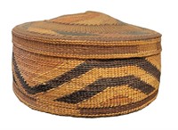 Native American Tlingit Lidded Basket