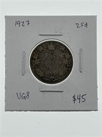 1927 Canada Silver 25 Cents
