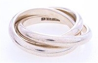TIFFANY & CO> Triple Ring Set 925 Sterling Silver