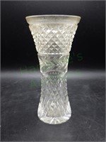 Cut crystal vase stamped Waterford(?) on base