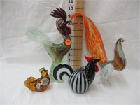 (4) Glass chickens incl. Lenox