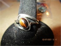 Sterling Tiger Eye Ring-3.6 g