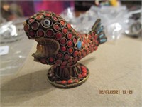 Vtg. Tibetan Fish w/Coral & Turquoise