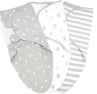 Baby Swaddle Blanket Wrap, 3 Pack, 0-3-Month