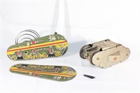 Marx Turnover tank tin toy parts