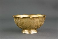 Chinese Tang Style Gilt Silver and Copper Bowl