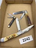 (3) Pocket Knives - Camillus, Parker, Handmade