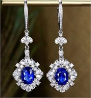 3.5ct Sri Lankan sapphire earrings in 18k gold