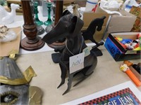 WOOD AND IRON DOG FIGURINE, HAND CRAFTED