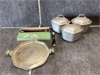 Metal Plates and Pots with Lids + Kitchen Utensils