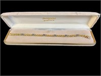 14KT YELLOW AND WHITE GOLD LADY'S TENNIS BRACELET