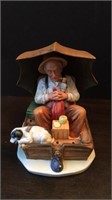 Norman Rockwell "Fishing" Ceramic Figurine