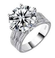 925S 10.0ct Moissanite Diamond Tri-Band Ring