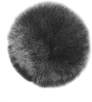 Fuzzy Shag Rug Dark Gray - 5ft Round