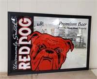 Red Dog Premium Beer Mirrored Sign,