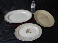 Vintage / Antique Serving Platters ~ Lot of 3