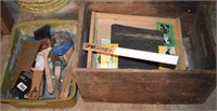 Antique Wooden Crate full of Painting Supplies