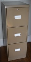 3 Drawer Tan Metal Filing Cabinet 40.5t x 15 x 18d