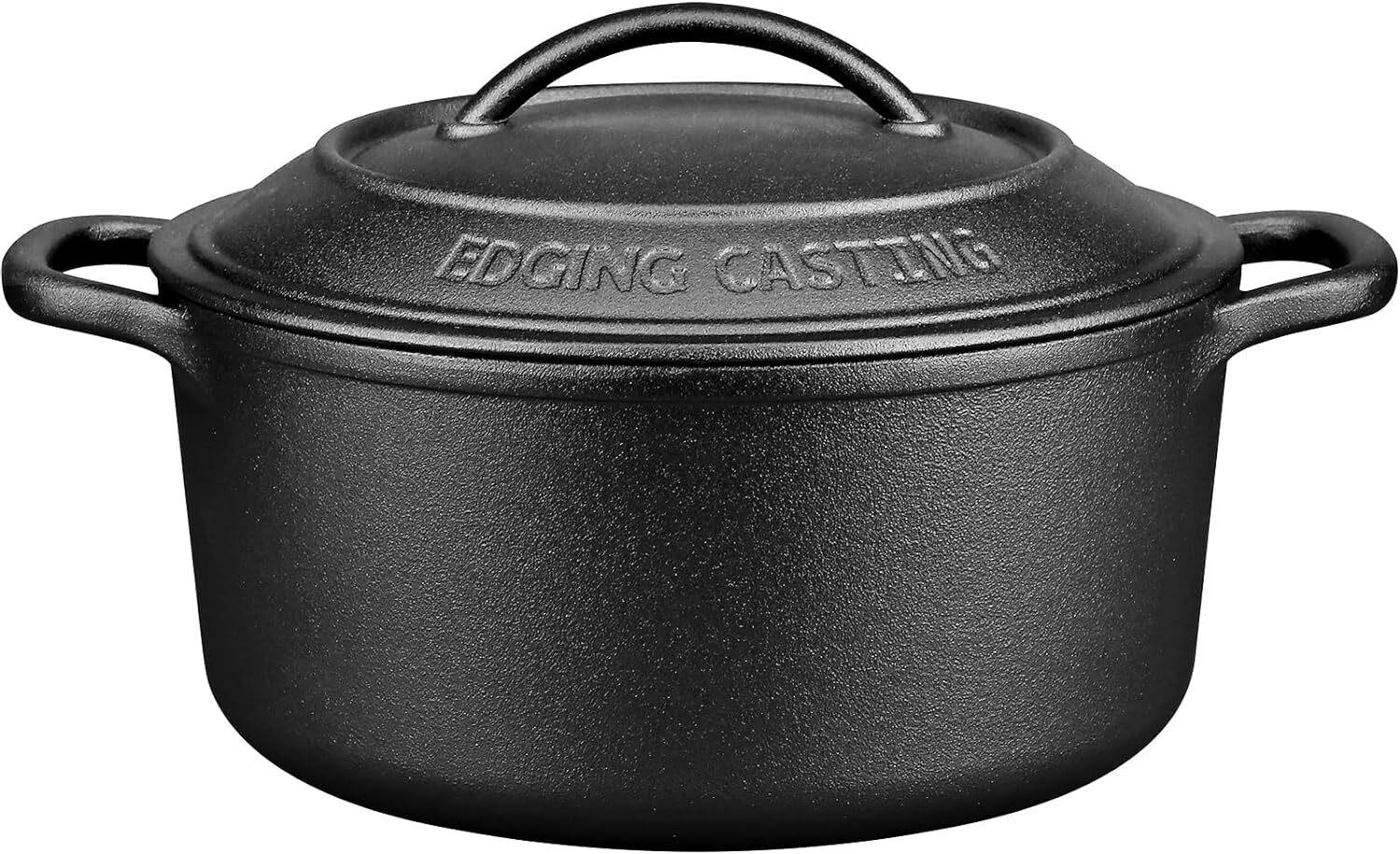 Pre-Seasoned Cast Iron Dutch Oven, 5 Quart