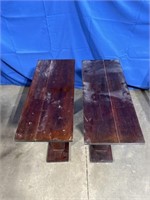 Wooden end tables, dimensions are 28x12x22