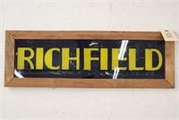 "Richfield" Reverse Painted Glass in Wood Frame