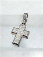 Vintage Women's Sterling Silver CZ Stone Cross