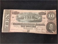 1864 $10 Confederate Note