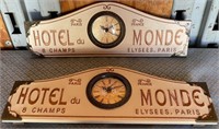 11 - HOTEL du MONDE WALL CLOCK  6X15" (J50)