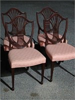 4  Shield back mahogany chairs look at pictures