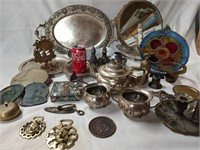 Large Lot of Metalware - Silver plate Teapot w
