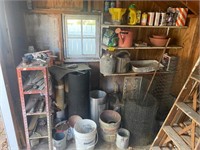 Shed contents on the left