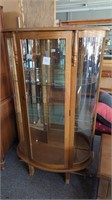 Lighted Curio Cabinet with mirrored back & 2
