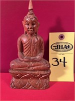 Carved Wooden Buddha 7"