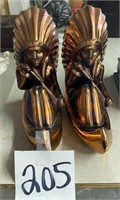 Indians in Canoes Bookends