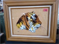 Artwork Reverse painting on Glass Tiger by